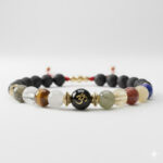 Chakra & Lava Stone OM Bracelet ( "Divine Resonance" )