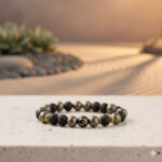 Pyrite & Lava OM Bracelet ( "Golden Abundance" )