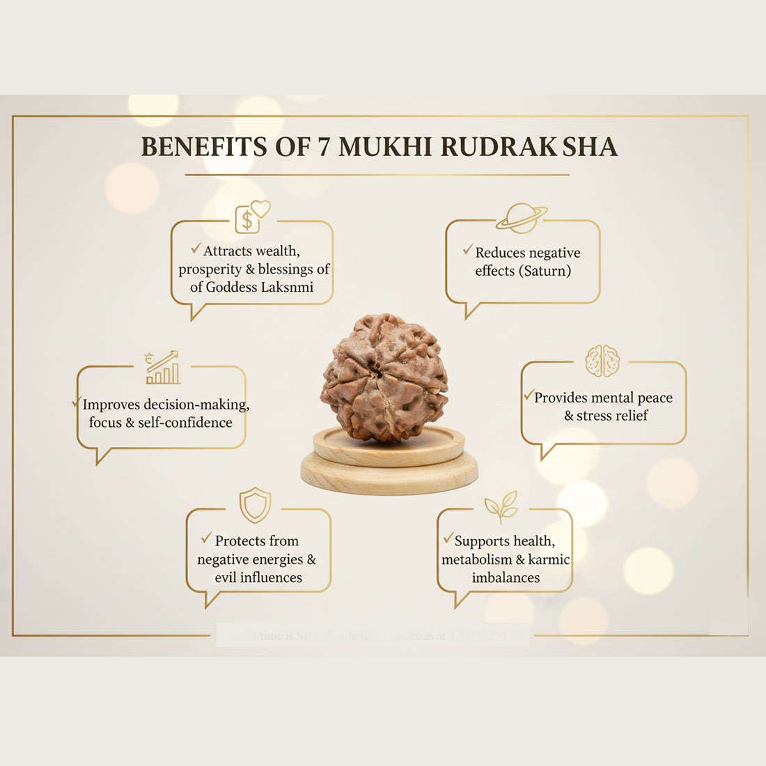 Original Nepali 7 Mukhi Rudraksha Bead - Image 7