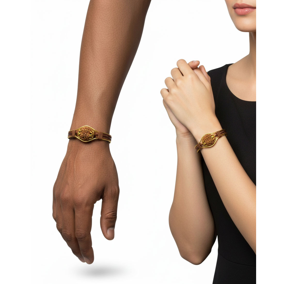 7 Mukhi Rudraksha Natural Copper Kada Bracelet Panch Dhatu Wire Mix With Brass - Image 10