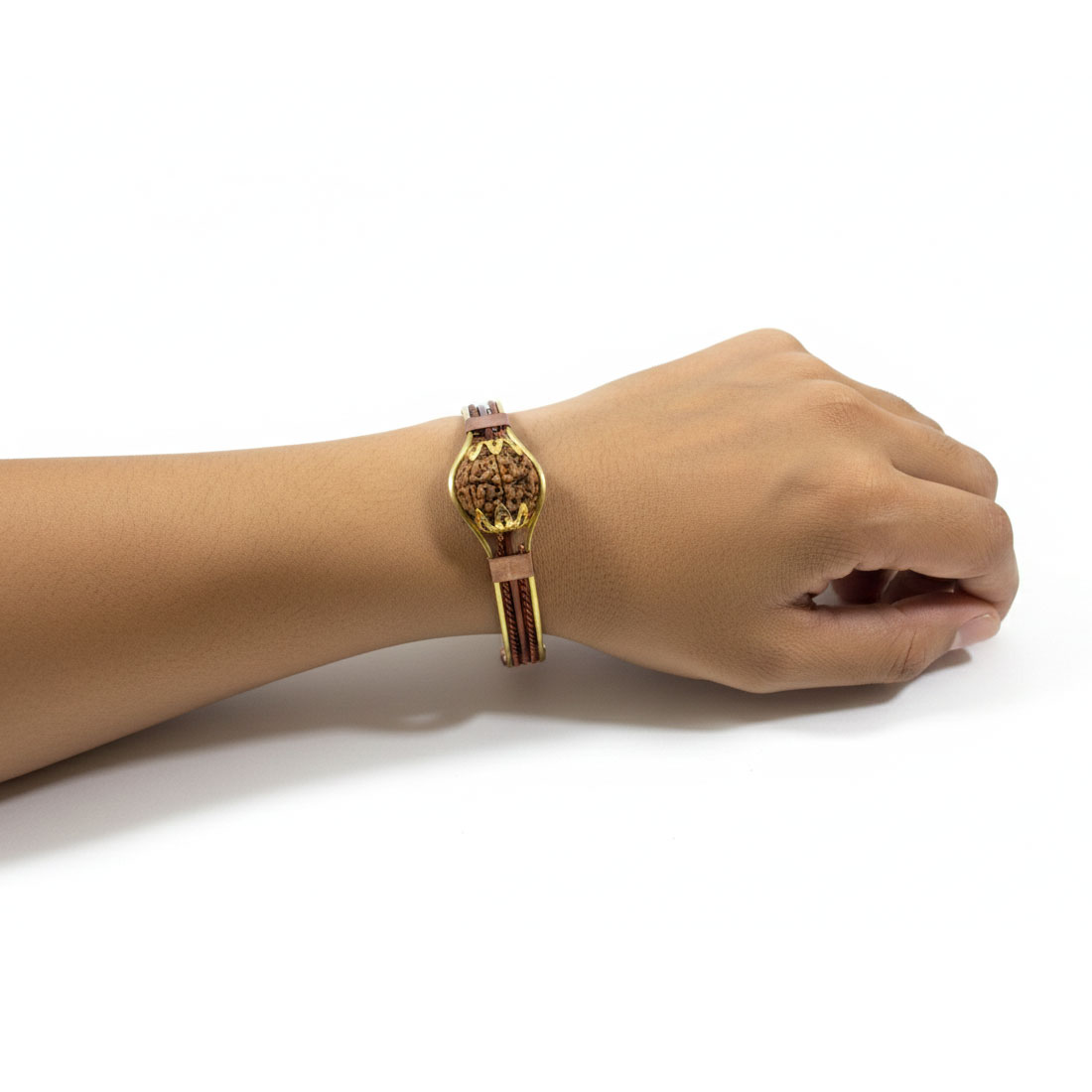 7 Mukhi Rudraksha Natural Copper Kada Bracelet Panch Dhatu Wire Mix With Brass - Image 11