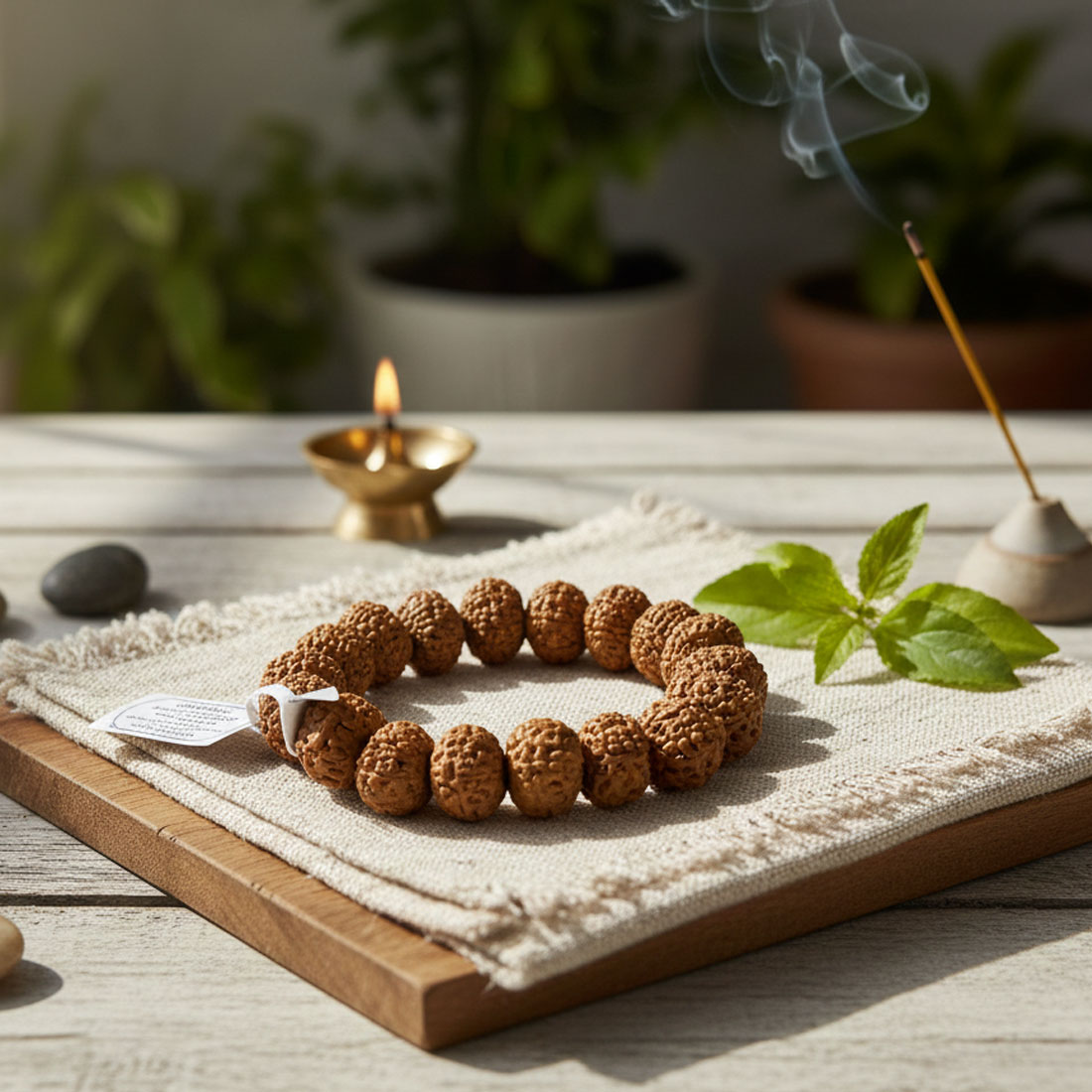 Rudraksha 9 Face / 9 Mukhi Rudraksha Bracelet (19.16 Beads) Brown