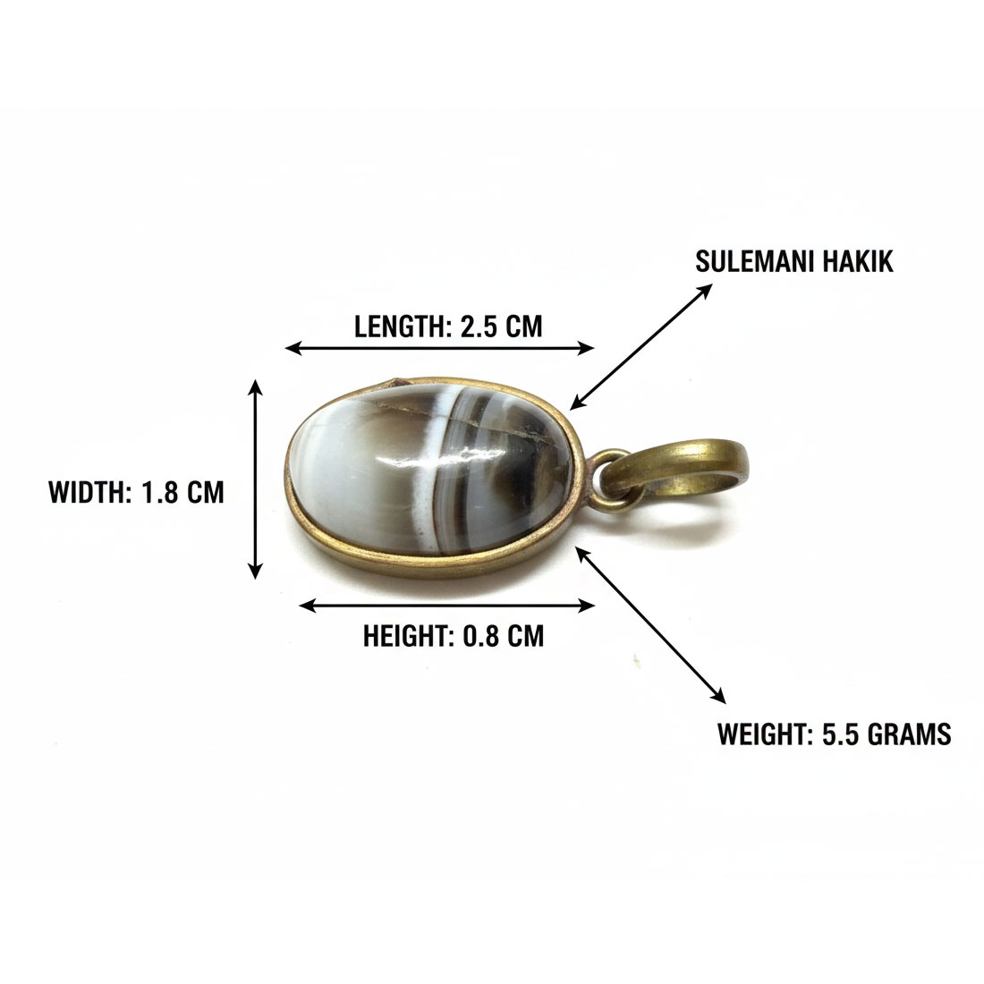 Natural Sulemani Hakik Stone Brass Pendant/Locket - Image 10