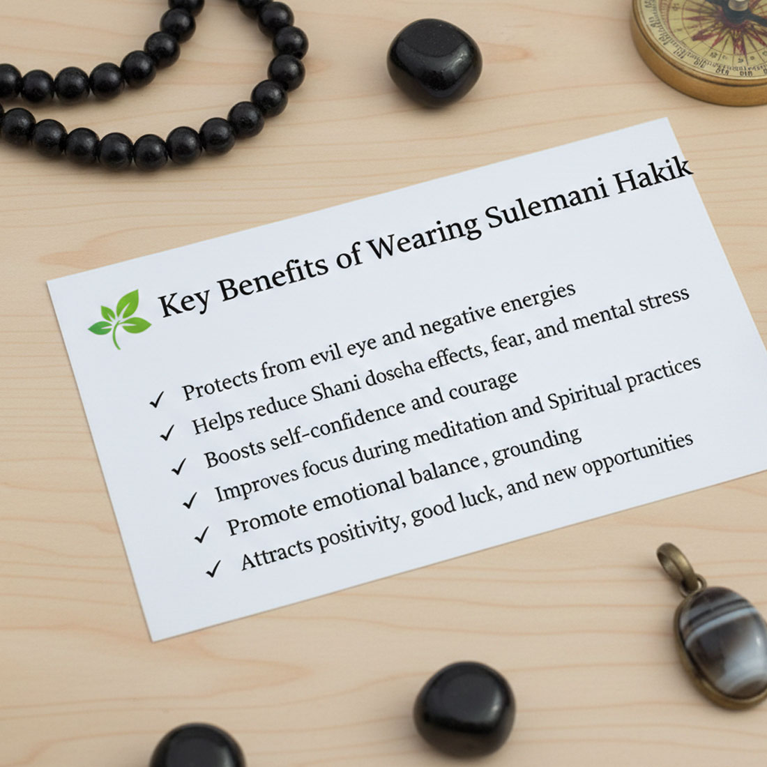 Natural Sulemani Hakik Stone Brass Pendant/Locket - Image 6