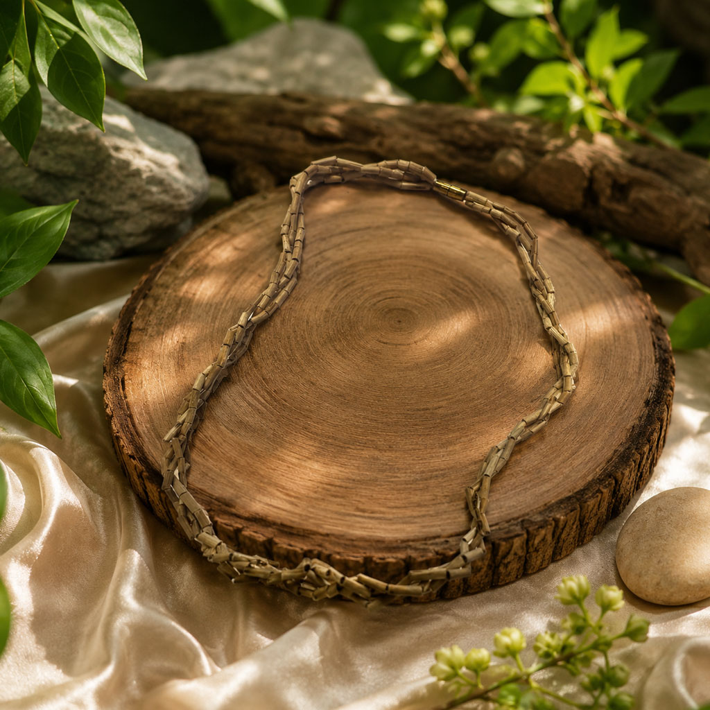 Traditional Tulsi Kanthi Mala 2 or 3 layers (Rounds) | Original Vrindavan Tulsi Wood Beads Necklace for Men & Women | Handmade Vaishnav Tulsi Mala for Daily Wear, Bhajan, Meditation & Spiritual Devotion - Image 3