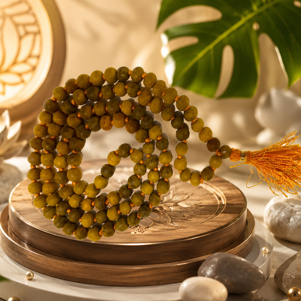 Natural Haldi Mala | Original Turmeric Rosary Mala for Baglamukhi Jaap | 108+1 Beads - Image 3