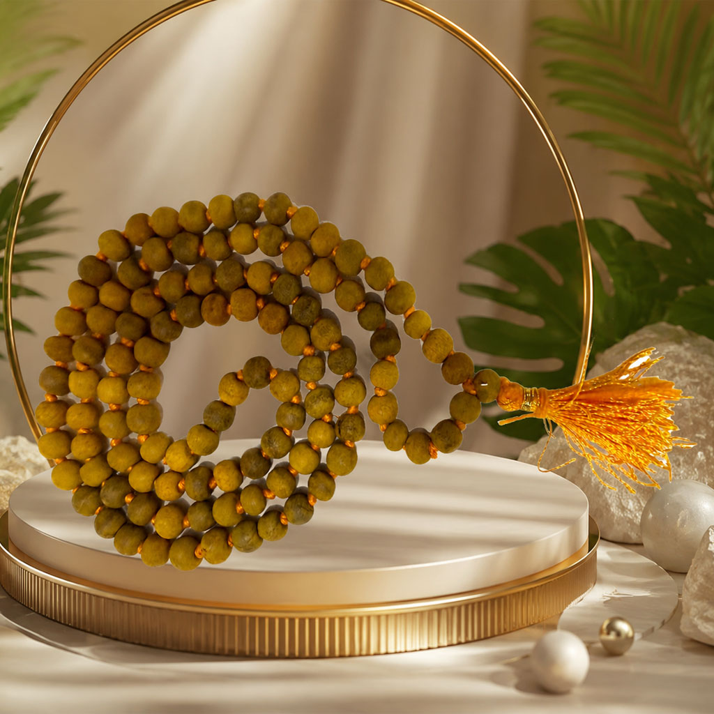Natural Haldi Mala | Original Turmeric Rosary Mala for Baglamukhi Jaap | 108+1 Beads - Image 2