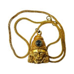 Gold-Plated Hanuman Chalisa Yantra Locket With Chain हनुमान चालीसा यंत्र लॉकेट (Optical Lens Micro Print)