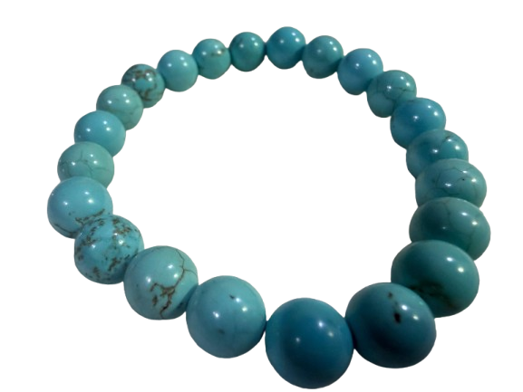 Turquoise (Firoza) Stone Bracelet – Blue Magnesite / Howlite Bracelet - Image 7