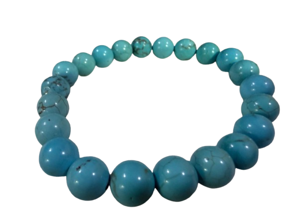 Turquoise (Firoza) Stone Bracelet – Blue Magnesite / Howlite Bracelet - Image 8