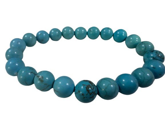 Turquoise (Firoza) Stone Bracelet – Blue Magnesite / Howlite Bracelet - Image 10