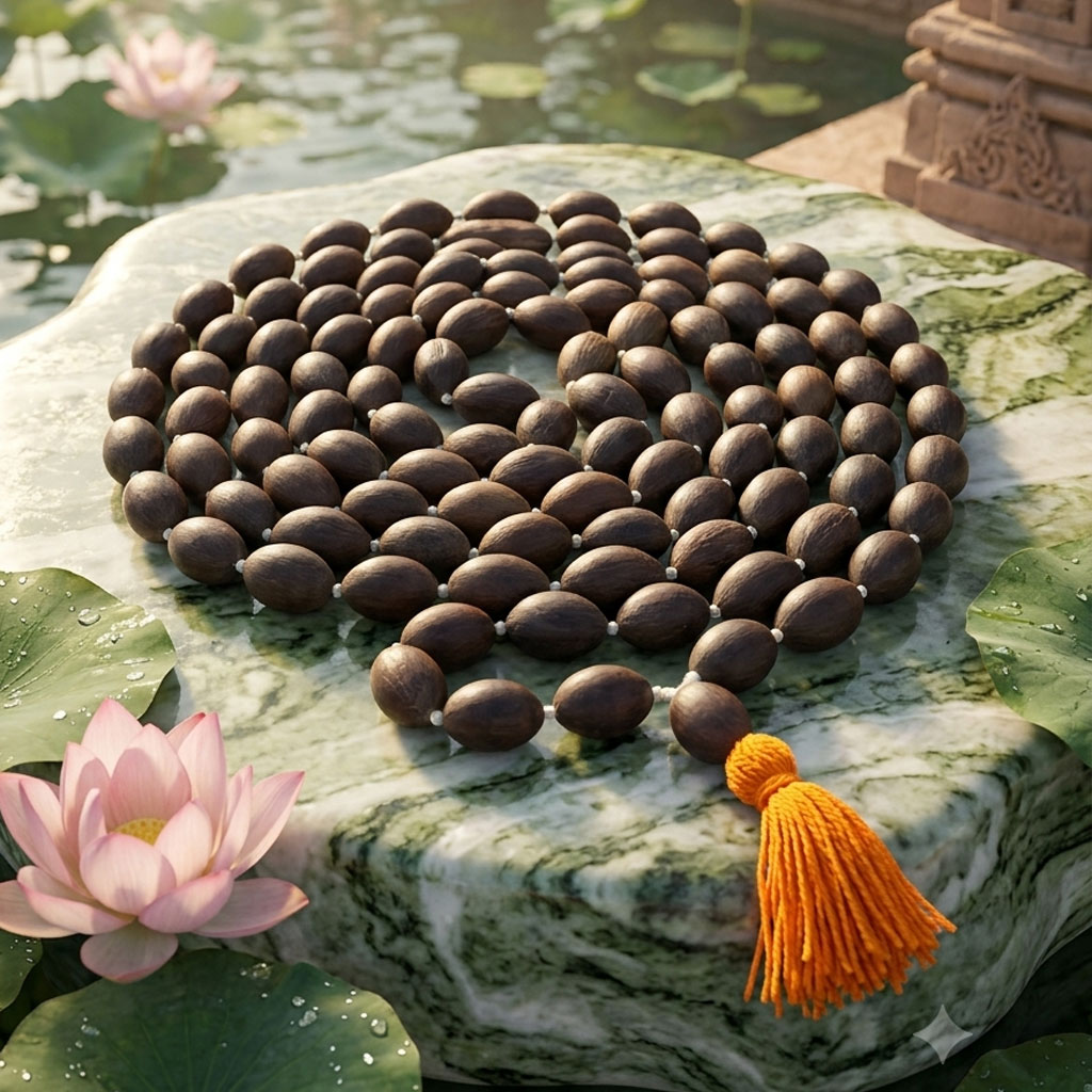 Original Kamalgatta Japmala 108+1 Beads | Natural Lotus Seeds Prayer Rosary for Laxmi Pooja - Image 2