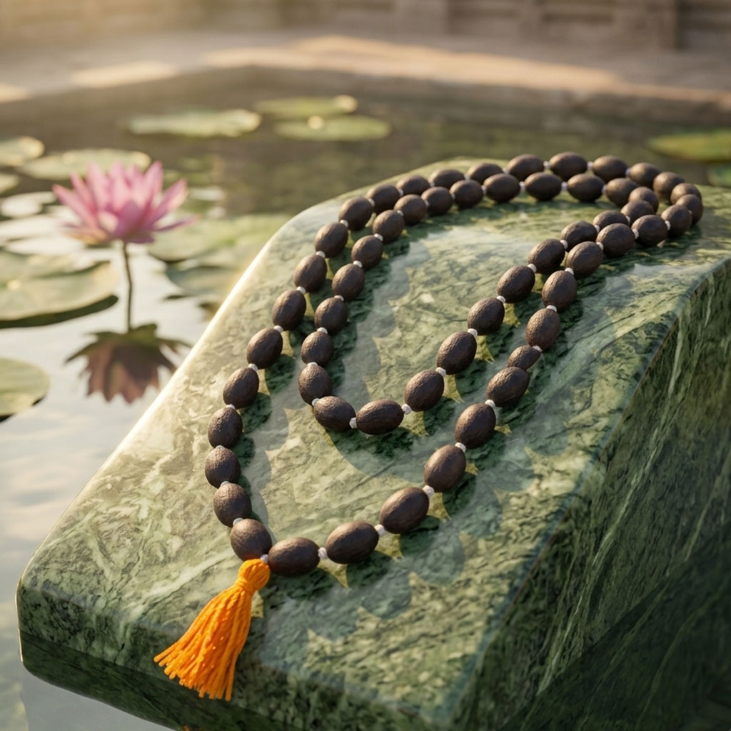 Original Kamalgatta Japmala 108+1 Beads | Natural Lotus Seeds Prayer Rosary for Laxmi Pooja - Image 3