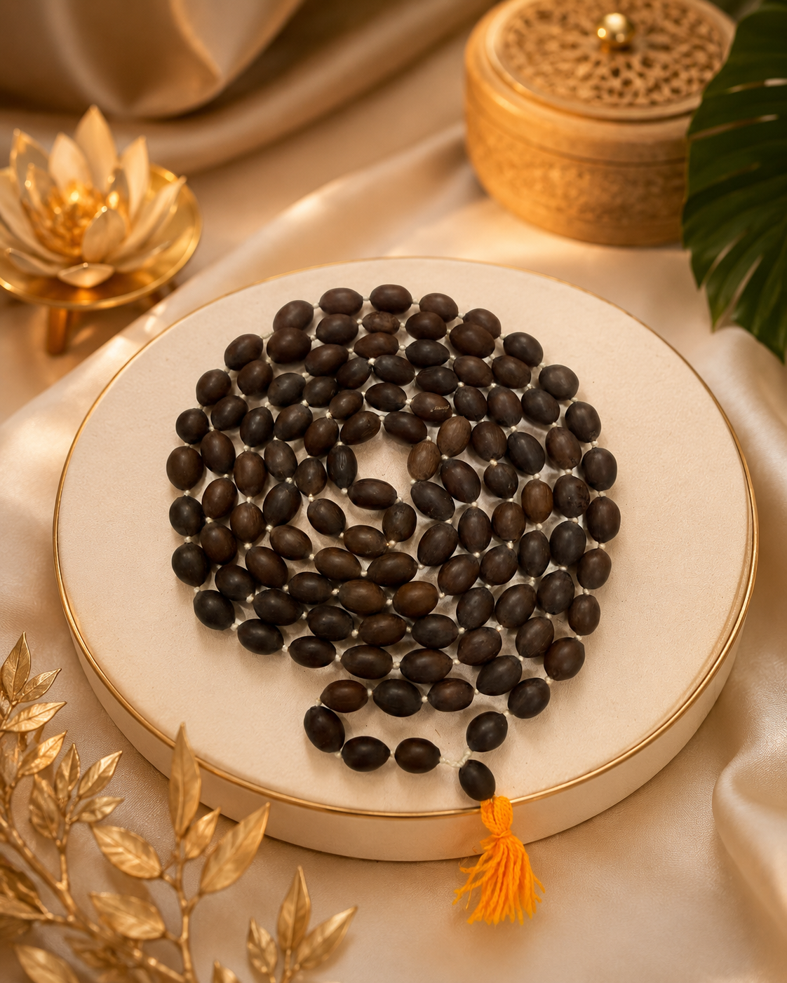 Original Kamalgatta Japmala 108+1 Beads | Natural Lotus Seeds Prayer Rosary for Laxmi Pooja