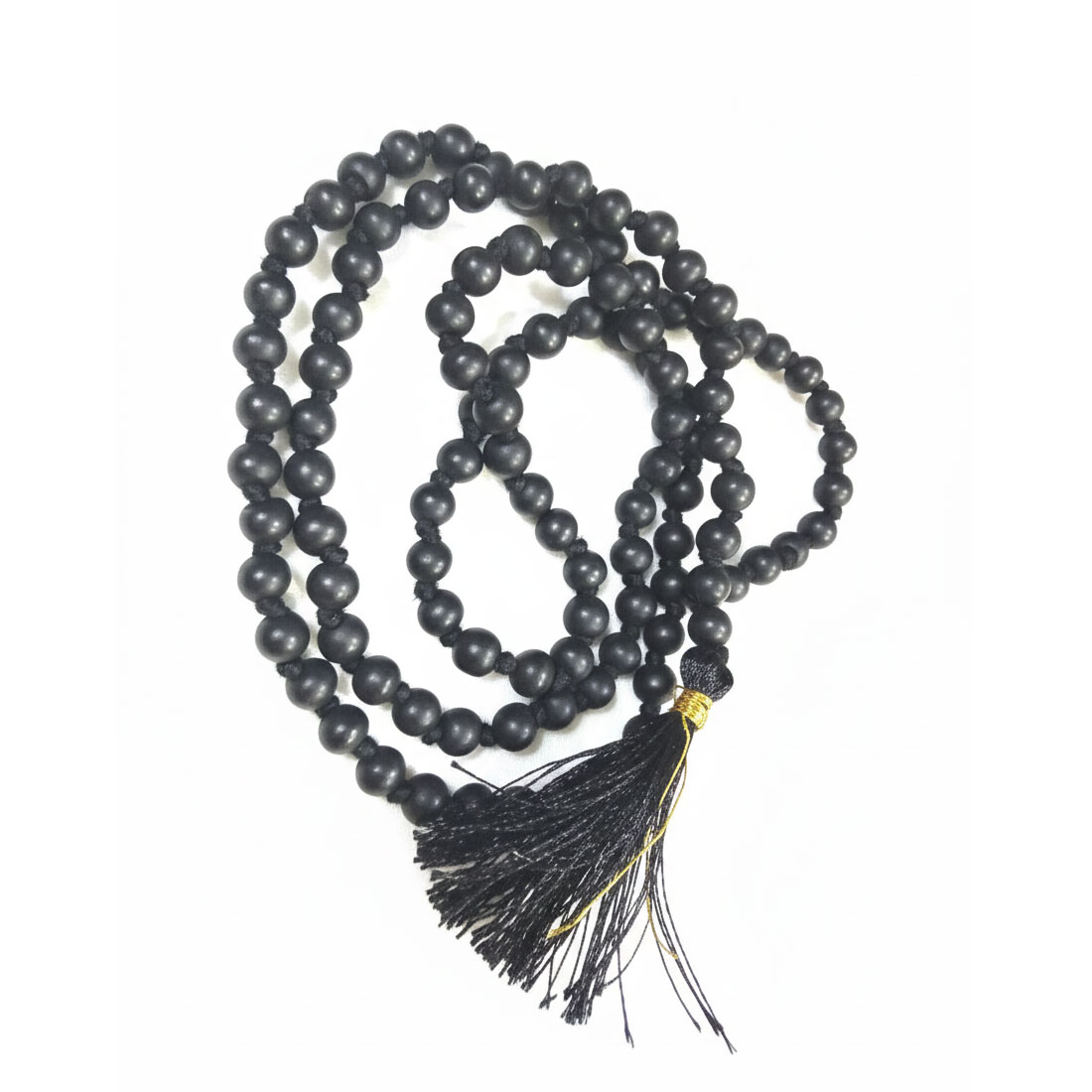 Natural Karungali Mala 6mm Round Bead With Black Tassel - Image 5