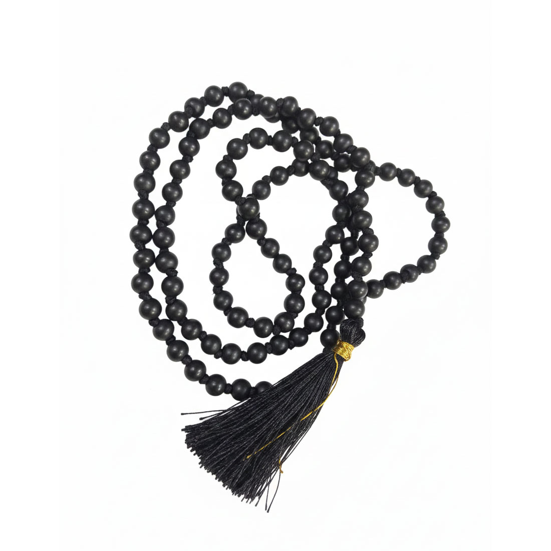 Natural Karungali Mala 6mm Round Bead With Black Tassel - Image 6