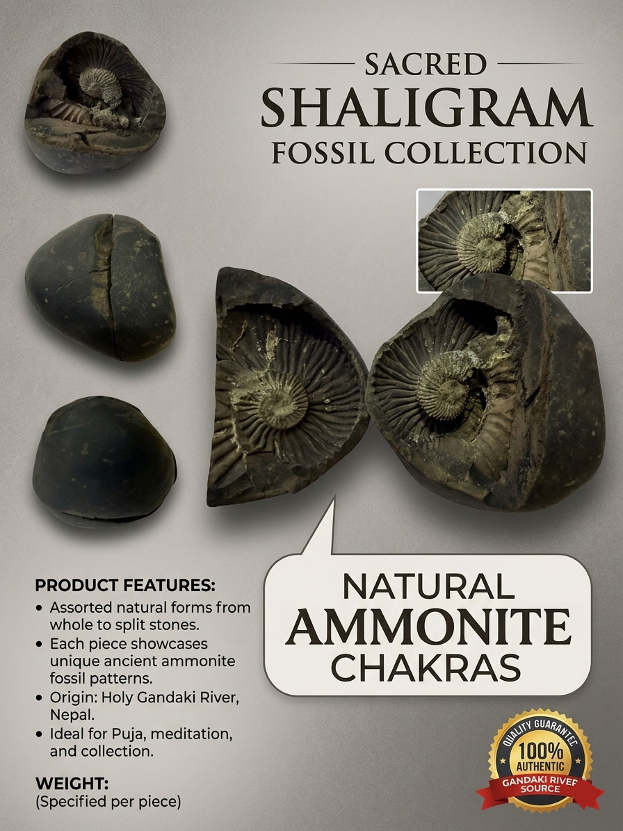 Natural Lakshmi Narayan Shaligram Shila 400–500g | Dual Chakra Vishnu Lakshmi Shila | Big Size Gandaki Nepal Original Shaligram for Puja, Vastu & Wealth - Image 13