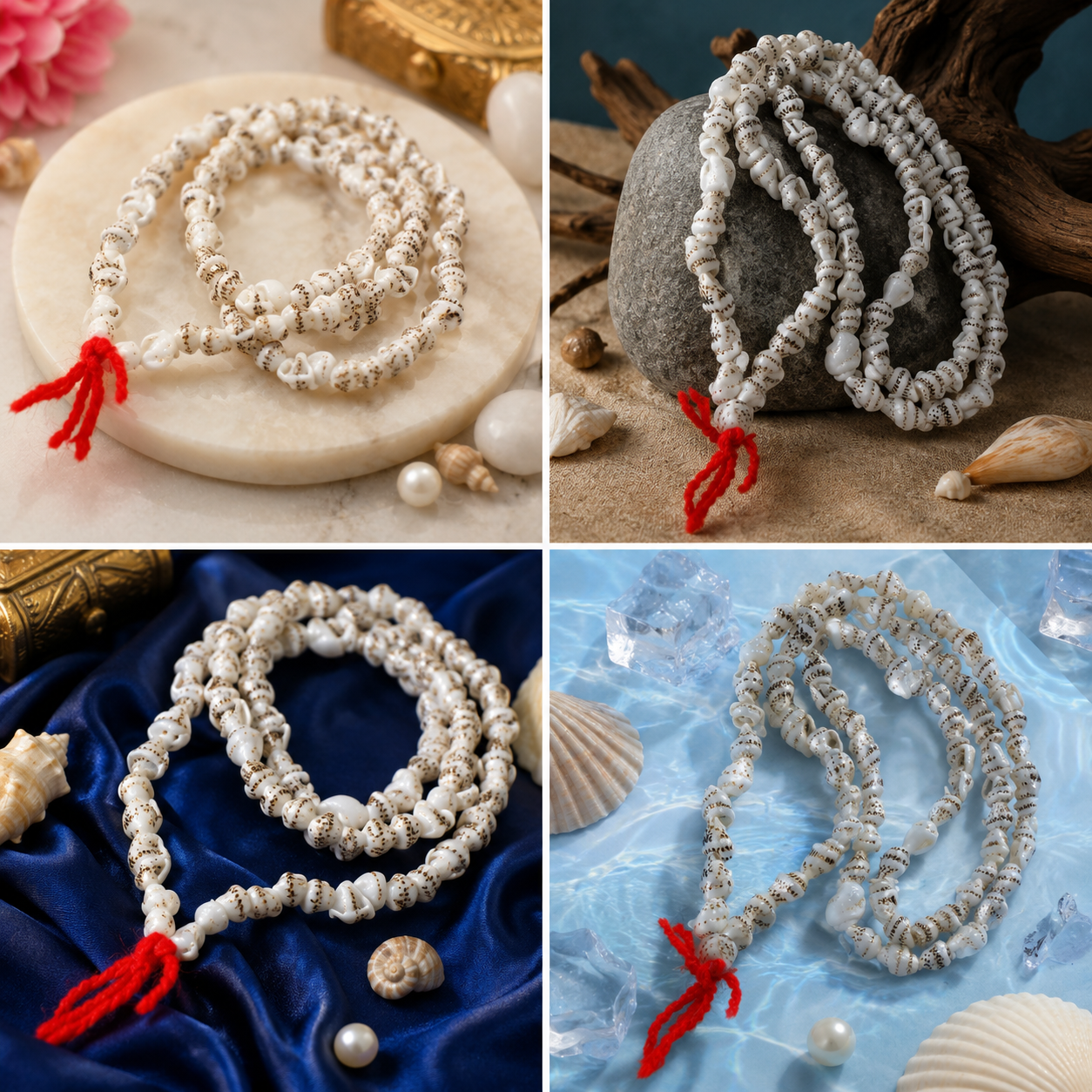 Original Shankh Mala / Shell Conch Japa Mala | Natural Seashell Turritella Garland | Lakshmi Puja Prosperity Necklace for Men & Women - Image 2