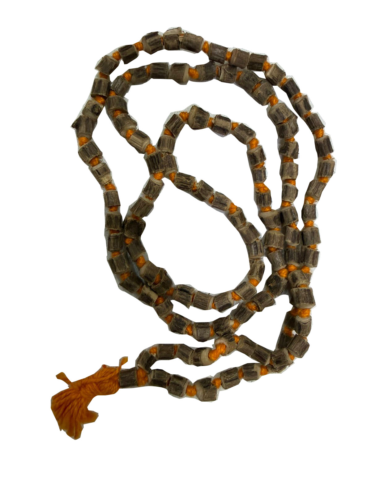Original Shyama Tulsi Kanthi Mala (Dark Brown 108+1 Beads) & Yellow Thread for Rosary, Chanting & Wearing | Worship for Lord Vishnu, Rama, or Krishna (100% Original Holy Basil Wood) - Image 5