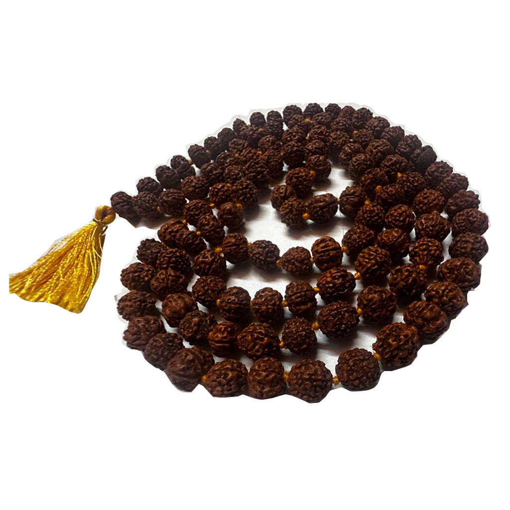Original 5 Mukhi Rudraksha Mala 108+1 Beads Small Size (7–8mm) Jaap Mala for Meditation, Yoga, Spiritual Wear & Puja - Image 2