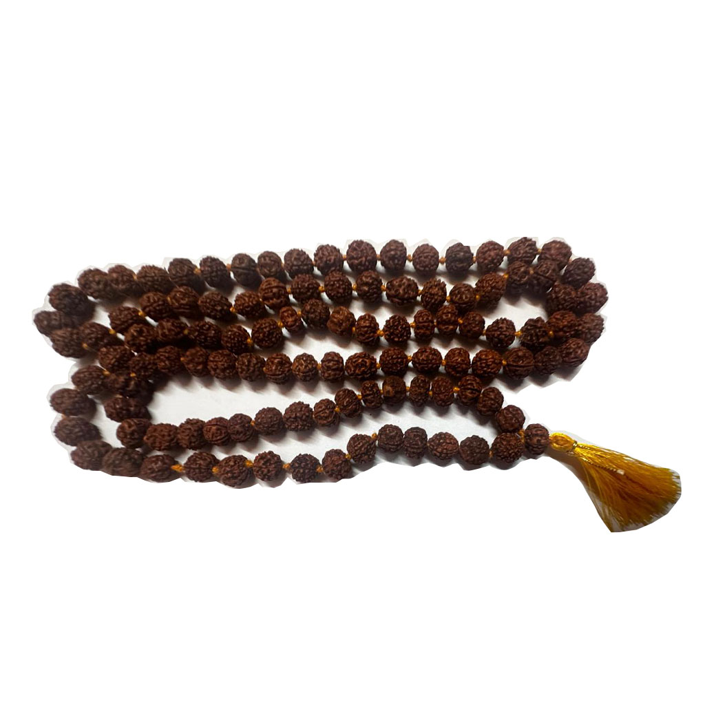 Original 5 Mukhi Rudraksha Mala 108+1 Beads Small Size (7–8mm) Jaap Mala for Meditation, Yoga, Spiritual Wear & Puja - Image 3