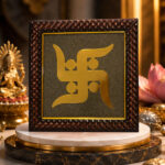 Golden Swastik Pyrite Dust Frame for Wealth & Positive Energy
