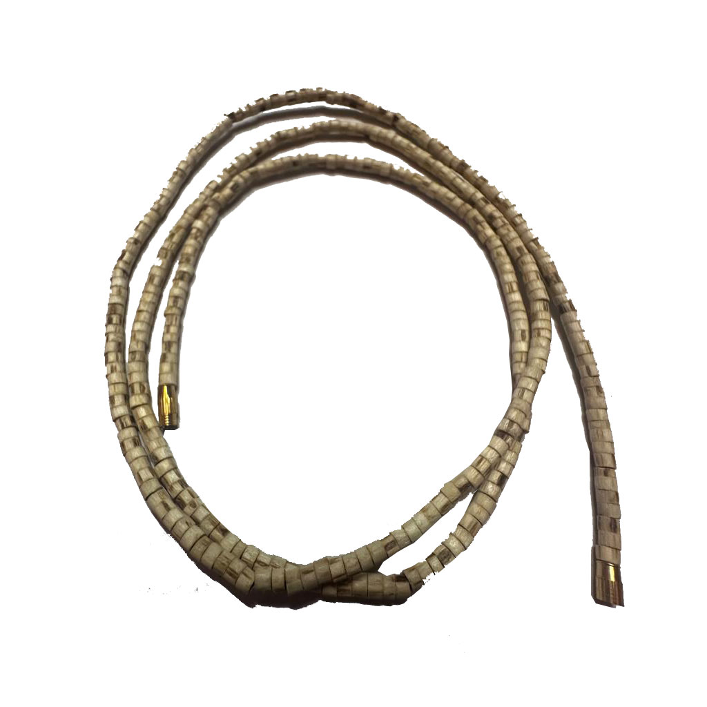 Neck Two Round Wood Tulsi Beads Kanthi Mala for Men & Women (2 Round Brown) - Image 4