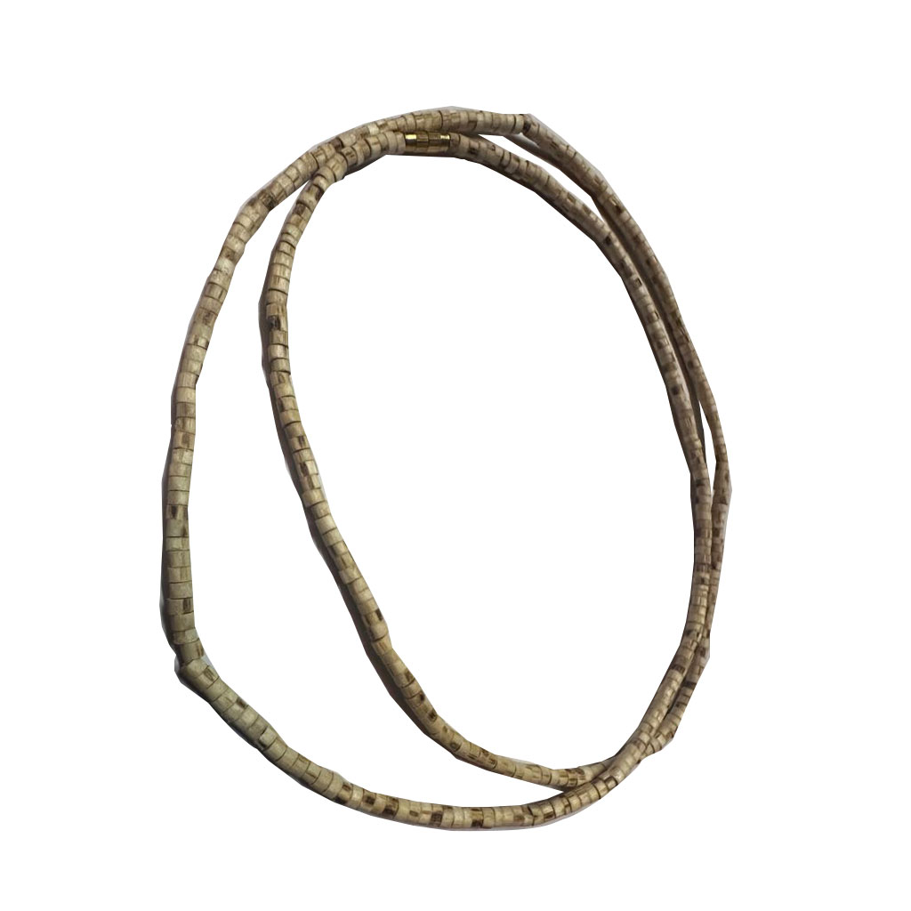 Neck Two Round Wood Tulsi Beads Kanthi Mala for Men & Women (2 Round Brown) - Image 3