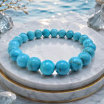 Turquoise (Firoza) Stone Bracelet – Blue Magnesite / Howlite Bracelet