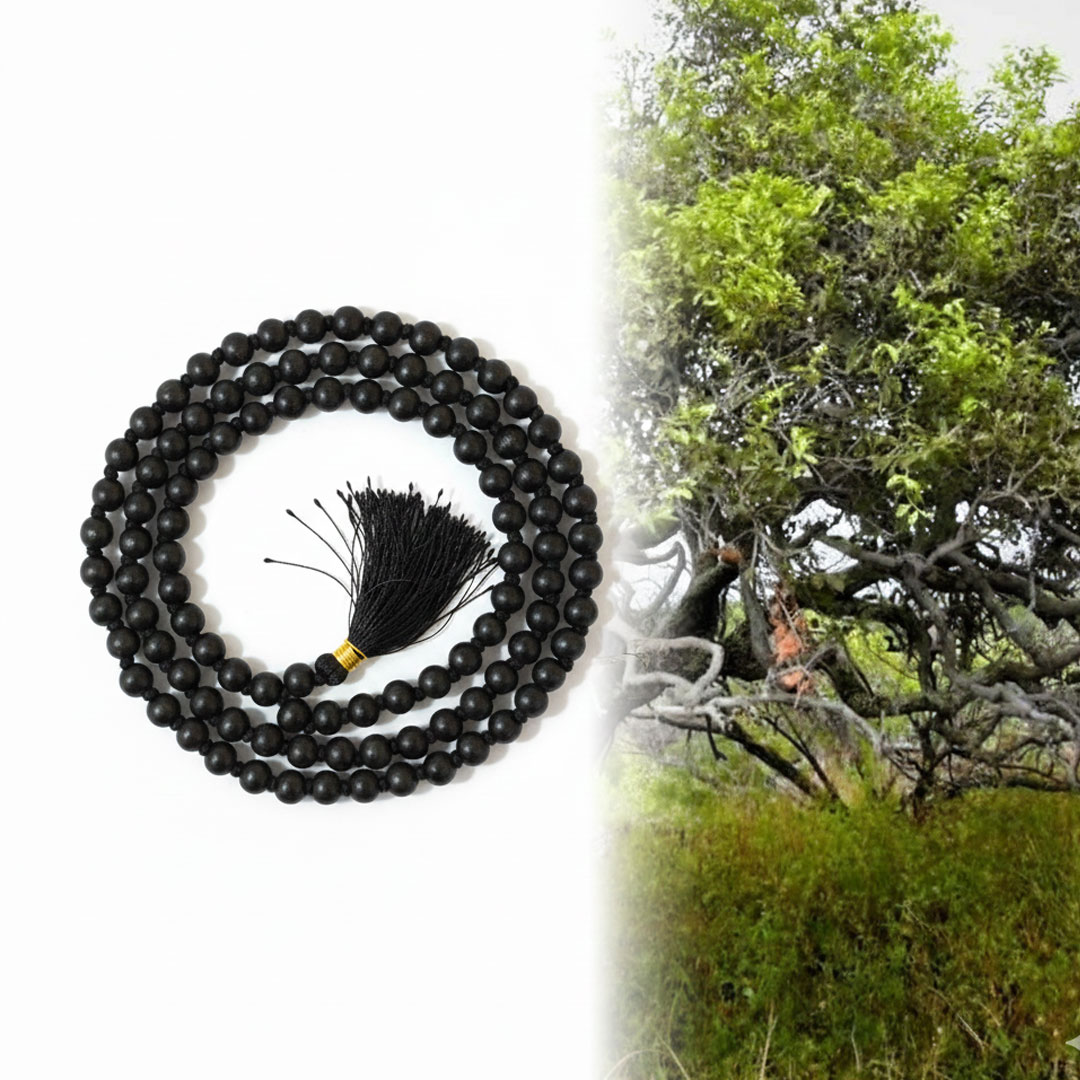 Natural Karungali Mala 6mm Round Bead With Black Tassel - Image 10