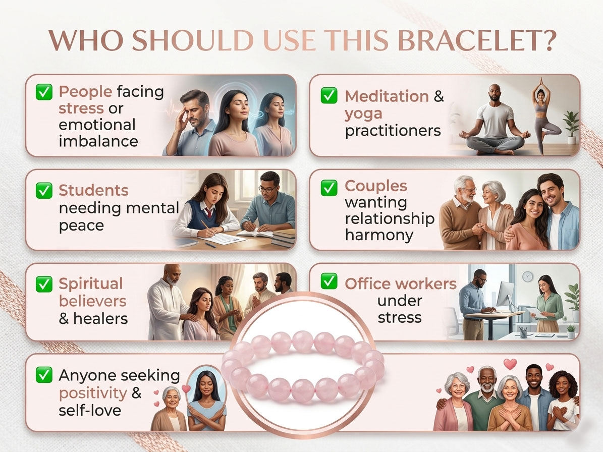 Rose Quartz stone bracelet- Stone of Universal Love - Image 10