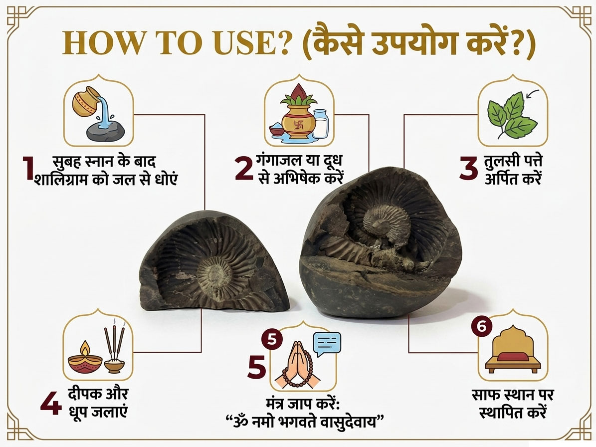 Natural Lakshmi Narayan Shaligram Shila 400–500g | Dual Chakra Vishnu Lakshmi Shila | Big Size Gandaki Nepal Original Shaligram for Puja, Vastu & Wealth - Image 4