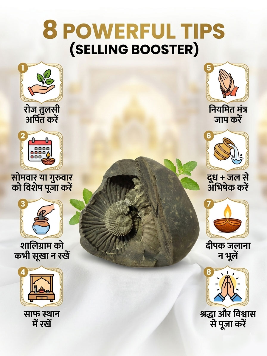 Natural Lakshmi Narayan Shaligram Shila 400–500g | Dual Chakra Vishnu Lakshmi Shila | Big Size Gandaki Nepal Original Shaligram for Puja, Vastu & Wealth - Image 7