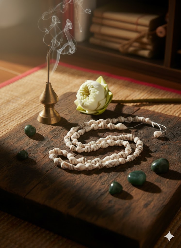 Original Shankh Mala / Shell Conch Japa Mala | Natural Seashell Turritella Garland | Lakshmi Puja Prosperity Necklace for Men & Women - Image 6