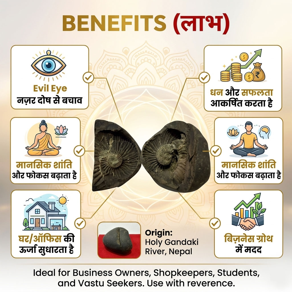 Natural Lakshmi Narayan Shaligram Shila 400–500g | Dual Chakra Vishnu Lakshmi Shila | Big Size Gandaki Nepal Original Shaligram for Puja, Vastu & Wealth - Image 21