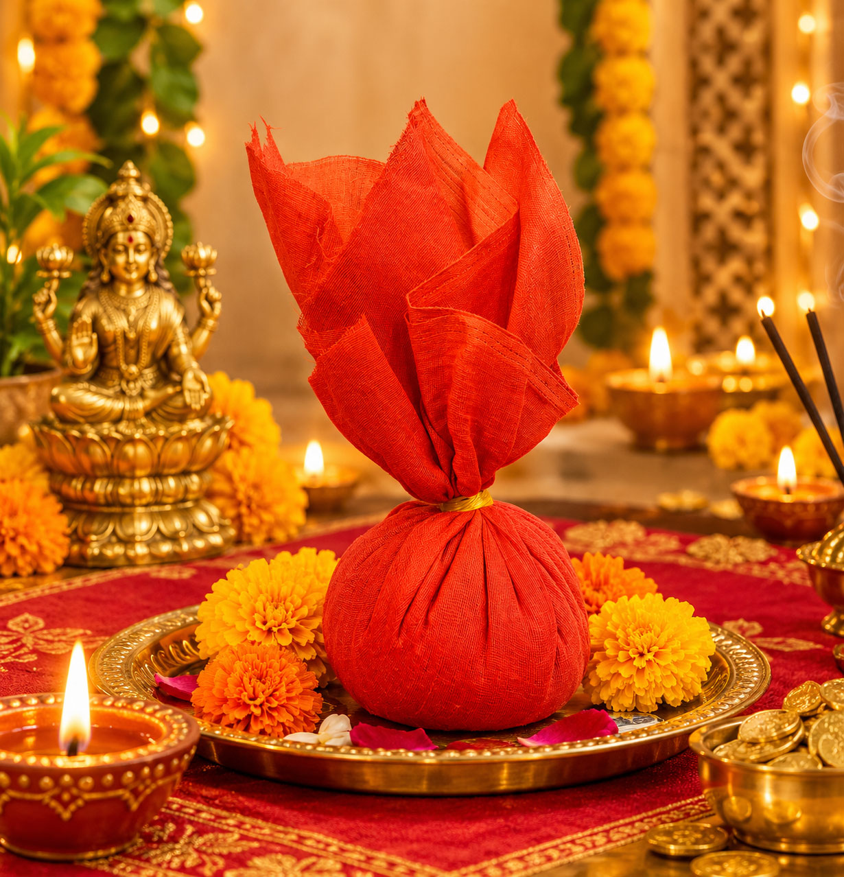 Siddh Handmade Dhan Laxmi Potli(धन लक्ष्मी सिद्ध पोटली ) For Good Luck, Financial Success and Business Growth and Attract Money Yantra