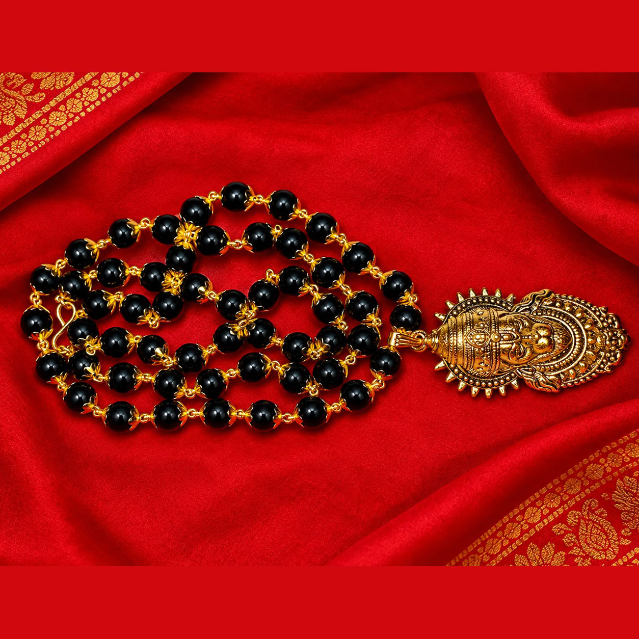 Gold-Plated Karungali Mala with Lord Hanuman Pendant | Natural Black Ebony Wood Beads Necklace for Men & Women | Spiritual, Meditation, Prayer & Devotional Wea - Image 5